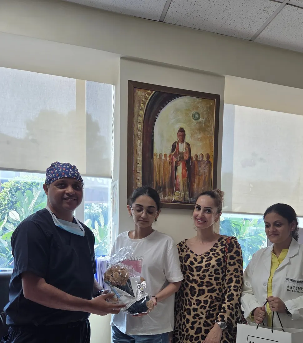 A patient's family thanks the ENT team